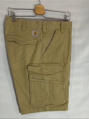 Carhartt Tan Utility Cargo Shorts with Multiple Pockets